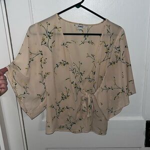 Express light blush floral blouse